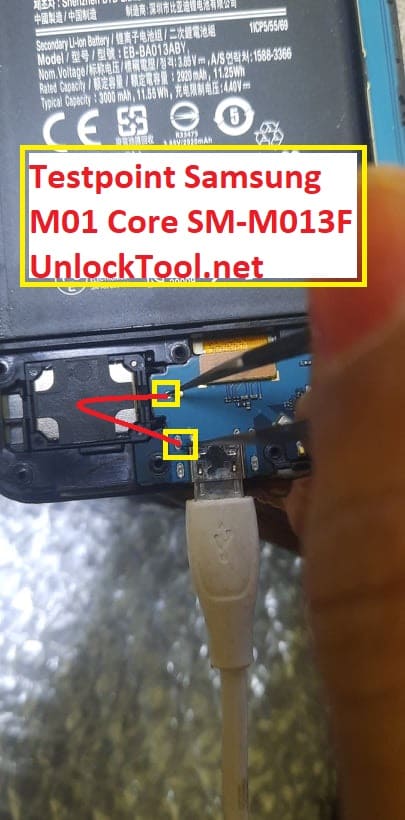 Samsung M01 Core SM-M013F TP | Test Point UnlockTool